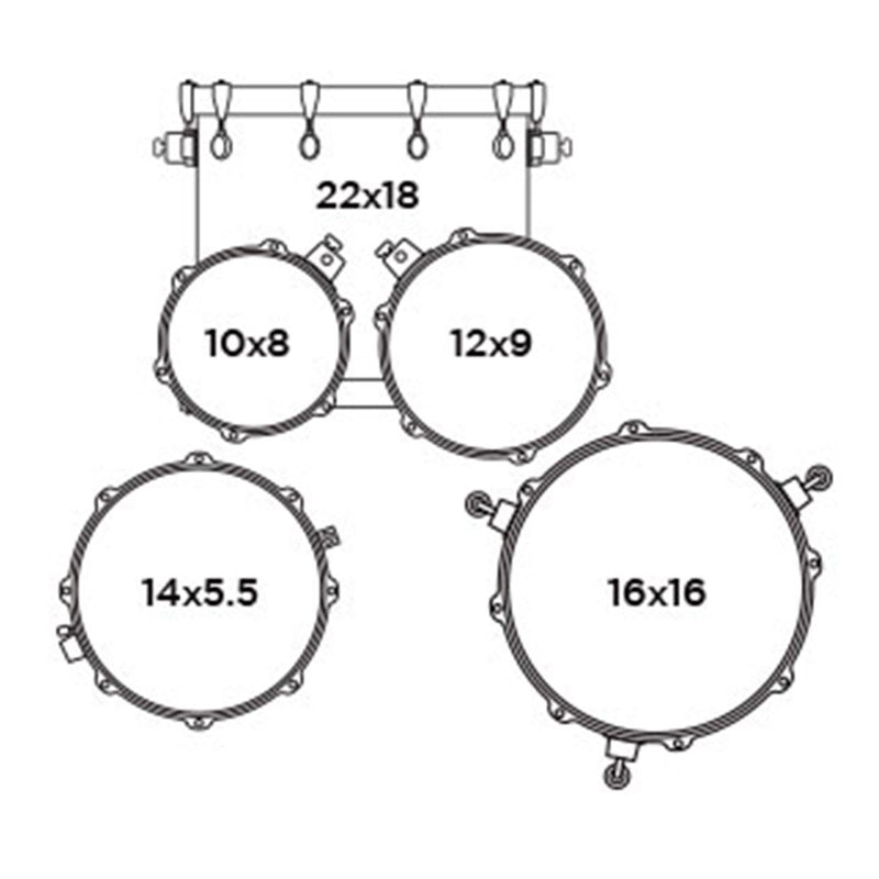 Batería Acústica Mapex Armory AR529SVNJ Shell Pack de 5 Piezas - Blue Wave Burst