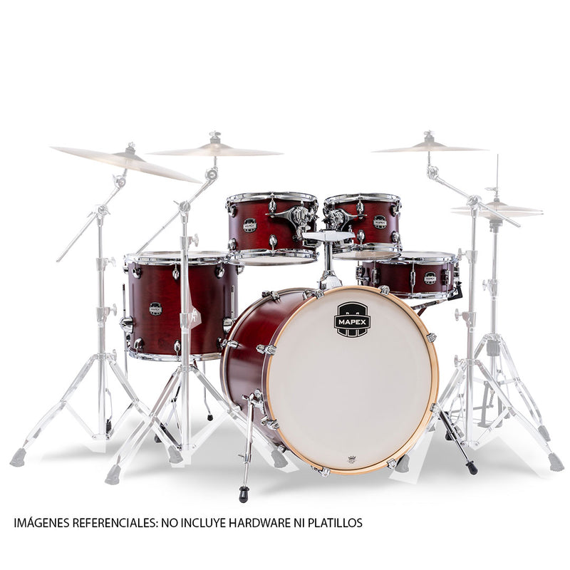 Batería Acústica Mapex Mars Maple MM529SFWI Shell Pack de 5 Piezas - Merlot Satin (NO INCLUYE HARDWARE NI PLATILLOS)