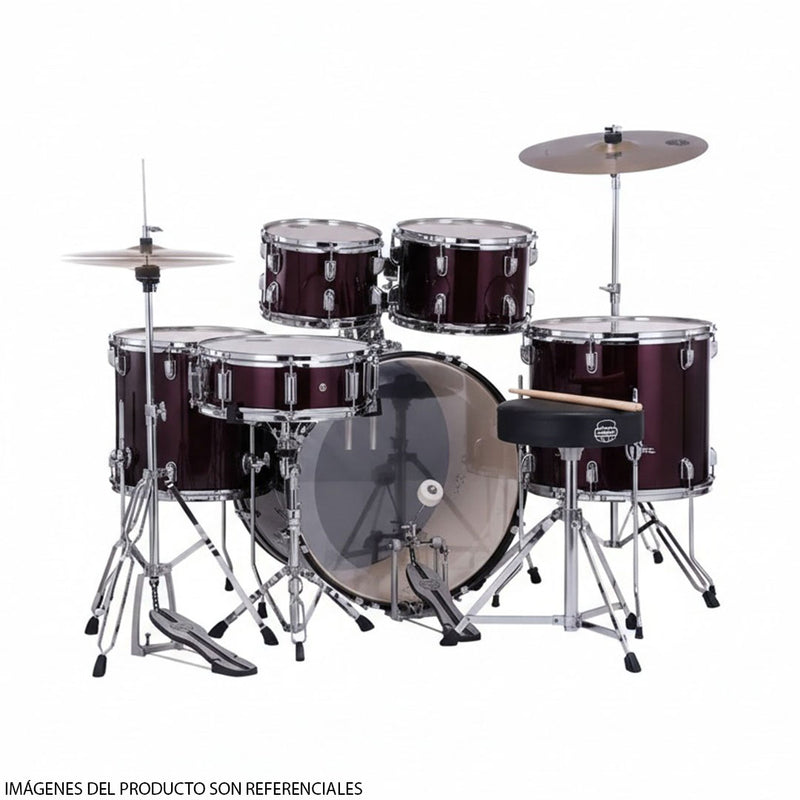 Batería Acústica Mapex Comet Shell Pack de 5 piezas CM5294FTCDR-SC - Burgundy (INCLUYE HARDWARE Y PLATILLOS)