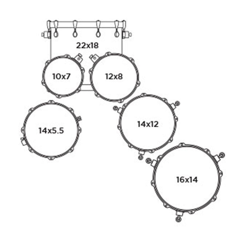 Batería Acústica Mapex Mars Maple Shell Pack de 6 piezas MM628SFUWM - Cortado Satin (NO INCLUYE HARDWARE NI PLATILLOS)