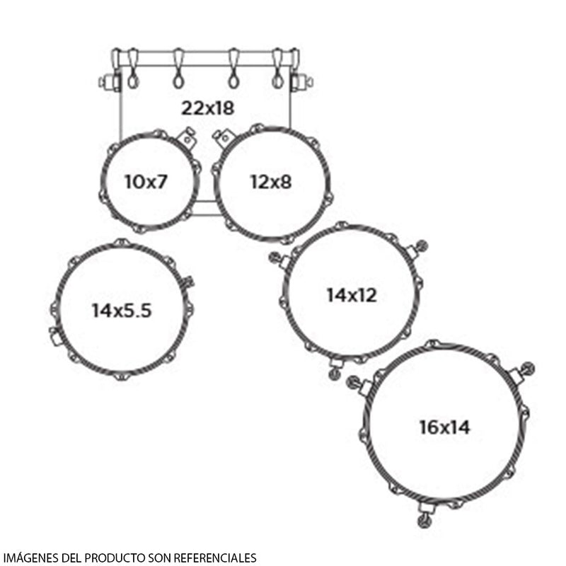 Batería Acústica Mapex Mars Maple Shell Pack de 6 piezas MM628SFUWM - Cortado Satin (NO INCLUYE HARDWARE NI PLATILLOS)