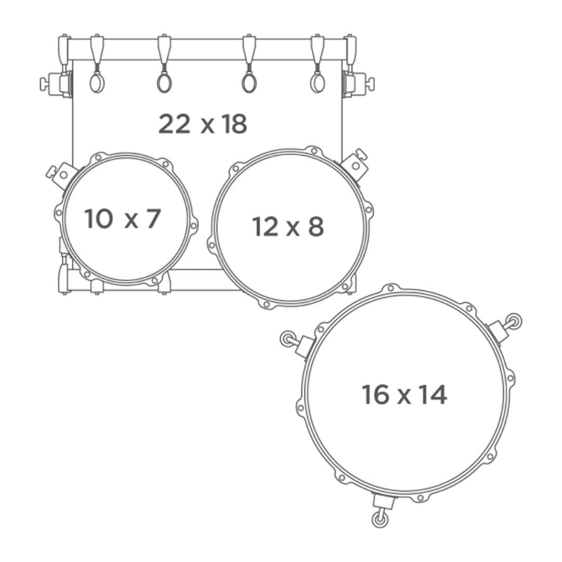 Batería Acústica Mapex Saturn VI Shell Pack de 4 piezas SR529XUZXG - Black Ink Burst (NO INCLUYE HARDWARE NI PLATILLOS)