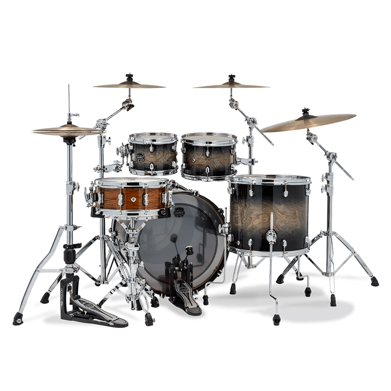 Batería Acústica Mapex Saturn VI Shell Pack de 4 piezas SR529XUZXG - Black Ink Burst (NO INCLUYE HARDWARE NI PLATILLOS)