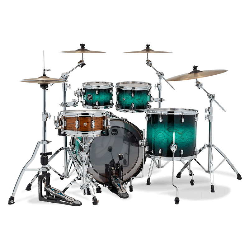 Batería Acústica Mapex Saturn VI Shell Pack de 4 piezas SR529XUZXT - Marine Teal Burst (NO INCLUYE HARDWARE NI PLATILLOS)