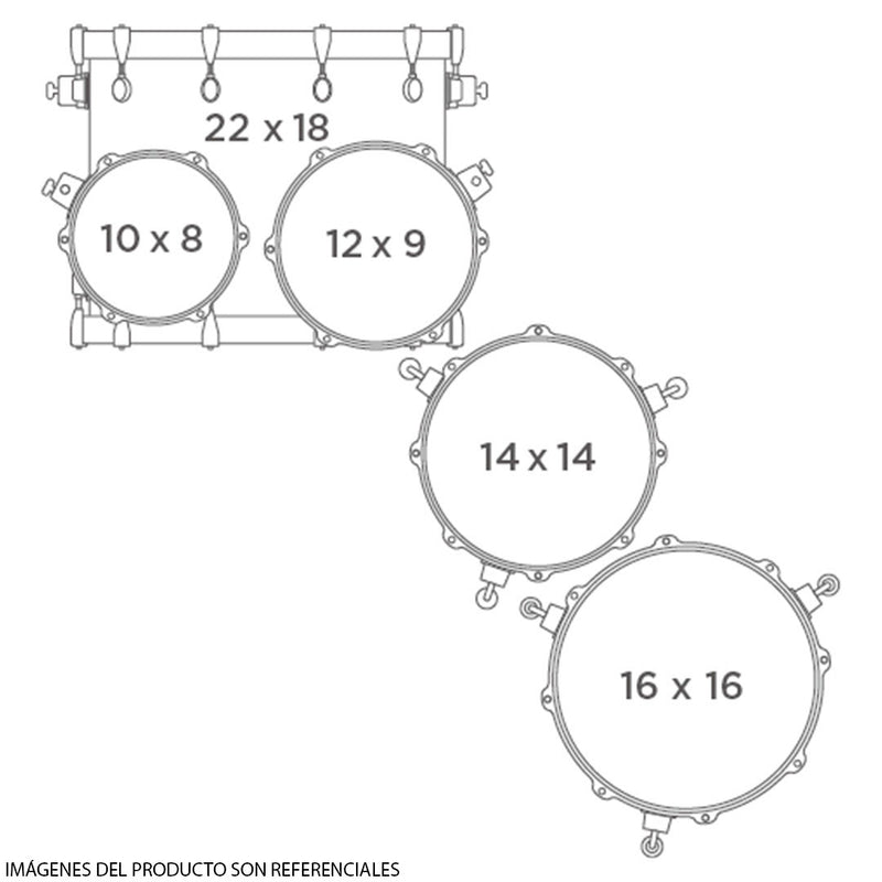 Batería Acústica Mapex Saturn Evolution Maple / Walnut Shell Pack de 5 piezas SE628XMPO - Exotic Sunburst Lacquer (NO INCLUYE HARDWARE PLATILLOS, TAROLA)