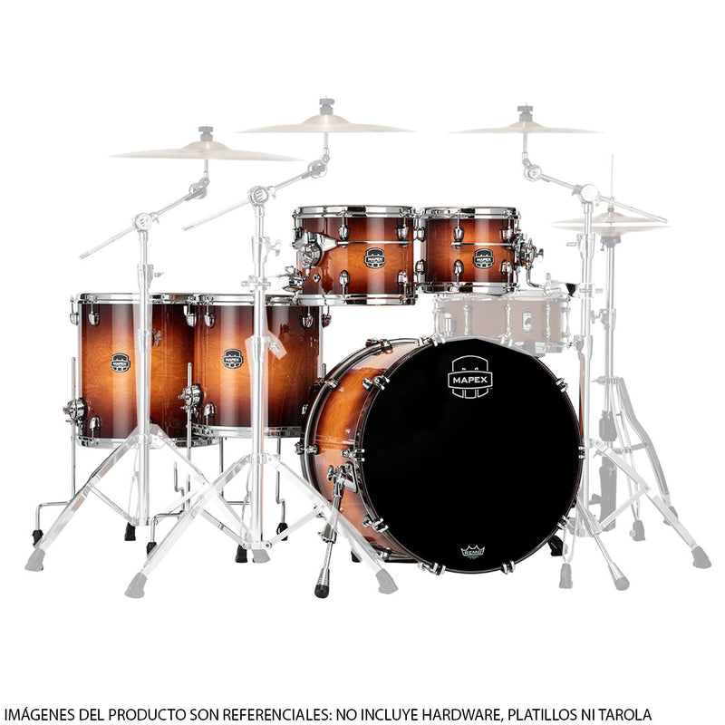 Batería Acústica Mapex Saturn Evolution Maple / Walnut Shell Pack de 5 piezas SE628XMPO - Exotic Sunburst Lacquer (NO INCLUYE HARDWARE PLATILLOS, TAROLA)