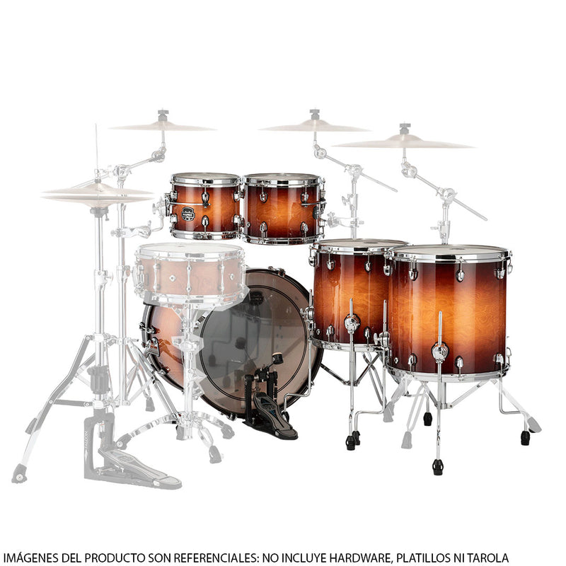 Batería Acústica Mapex Saturn Evolution Maple / Walnut Shell Pack de 5 piezas SE628XMPO - Exotic Sunburst Lacquer (NO INCLUYE HARDWARE PLATILLOS, TAROLA)