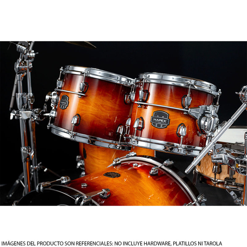 Batería Acústica Mapex Saturn Evolution Maple / Walnut Shell Pack de 5 piezas SE628XMPO - Exotic Sunburst Lacquer (NO INCLUYE HARDWARE PLATILLOS, TAROLA)
