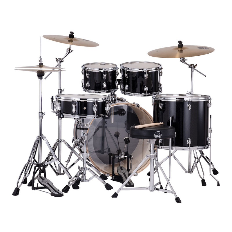 Batería Acústica Mapex Venus Shell Pack de 5 piezas VE5295FTVH - Black Galaxy Sparkle (NO INCLUYE PLATILLOS)