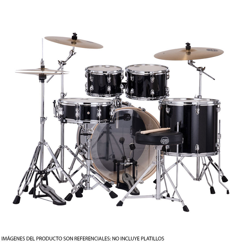 Batería Acústica Mapex Venus Shell Pack de 5 piezas VE5295FTVH - Black Galaxy Sparkle (NO INCLUYE PLATILLOS)