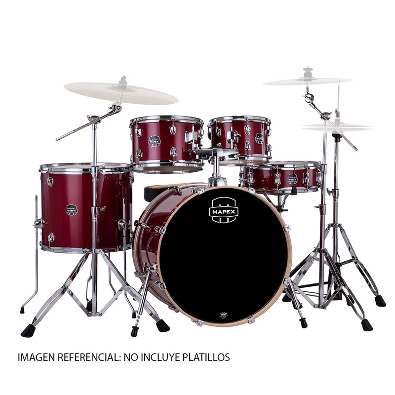 Batería Acústica Mapex Venus Shell Pack de 5 piezas VE5295FTVM - Crimson Red Sparkle (NO INCLUYE PLATILLOS)