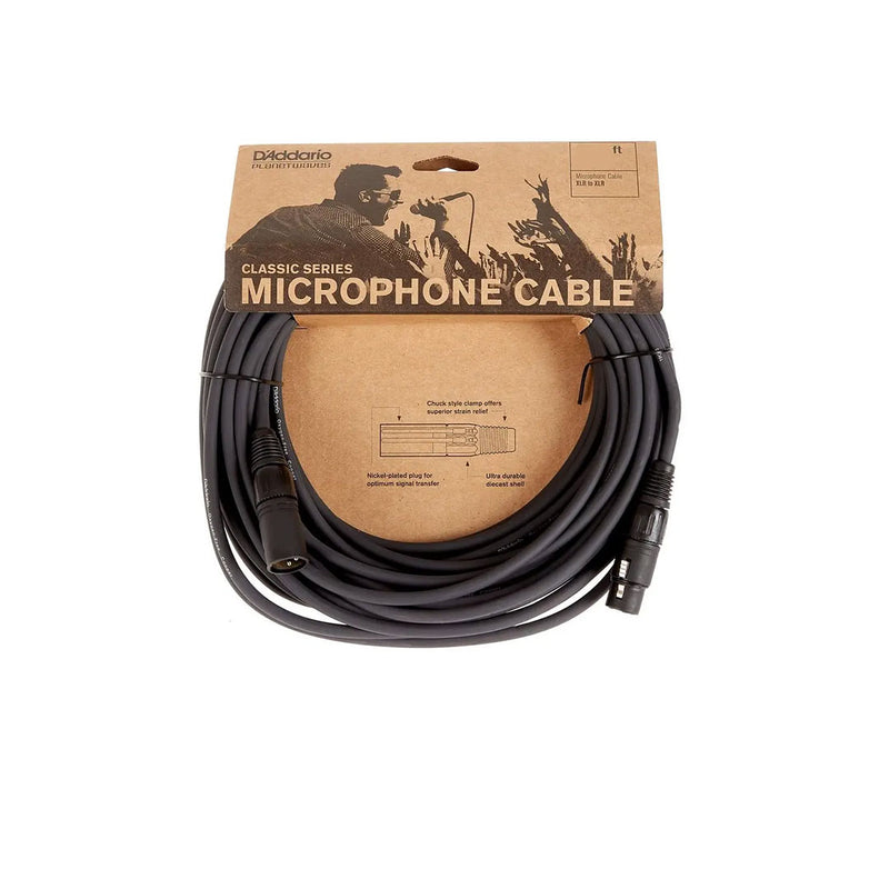 Cable Conexión XLR a XLR D'addario Classic Series 3 metros PW-CMIC-50 - Black