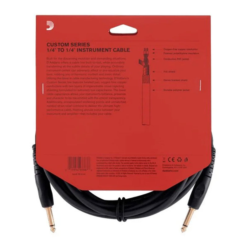 Cable Conexión D'Addario Custom Series PW-GRA-20 Punta Ángulo Recto de 6 metros