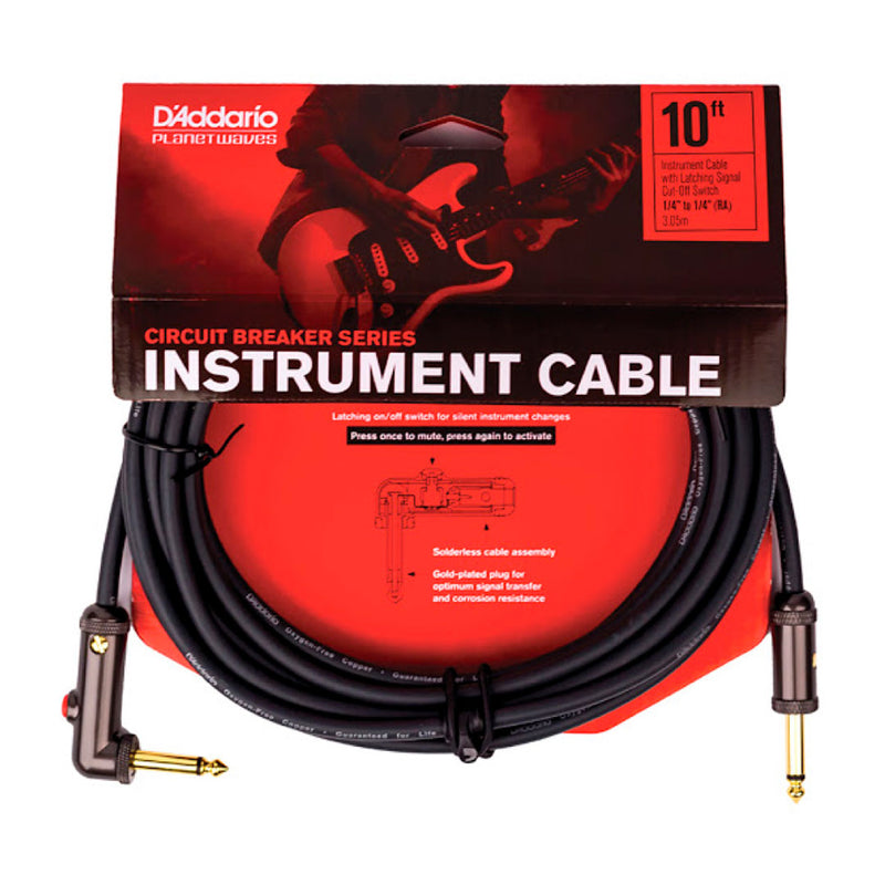 Cable Conexión D'Addario Circuit Break PW-AGLRA-10  Latching Inst Right Angle - 3 Mtrs