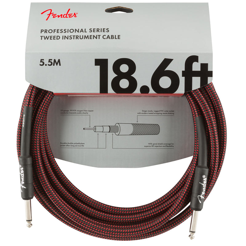 Cable Conexión Fender Serie Pro Tweed 18.6' 5.6 Mtrs Recto / Recto - Red Tweed