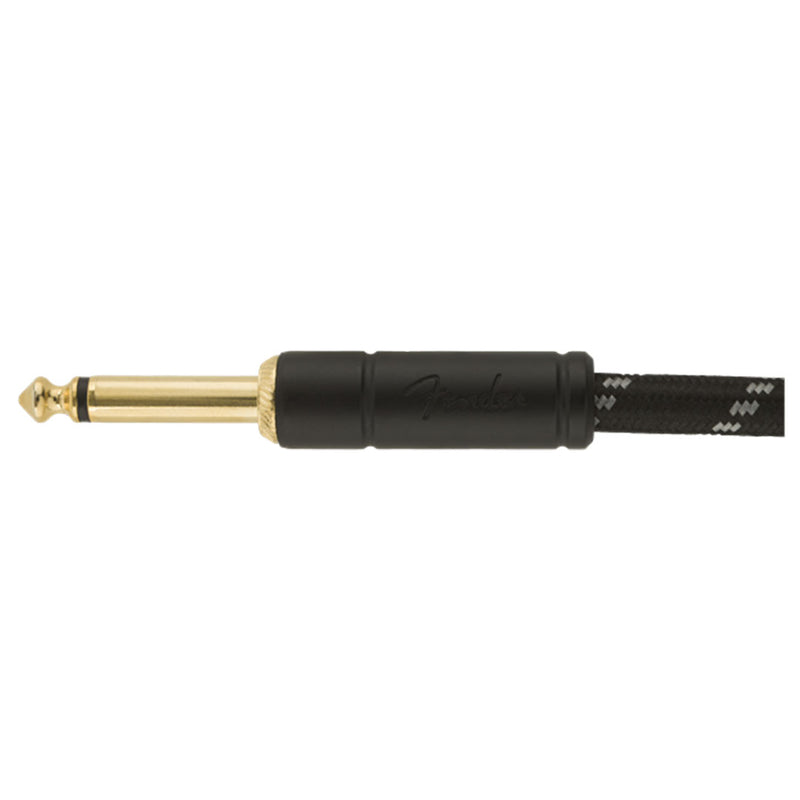 Cable Conexión Fender Deluxe de 18.6' 5.6 Mtrs Recto / Ángulo Recto - Black Tweed