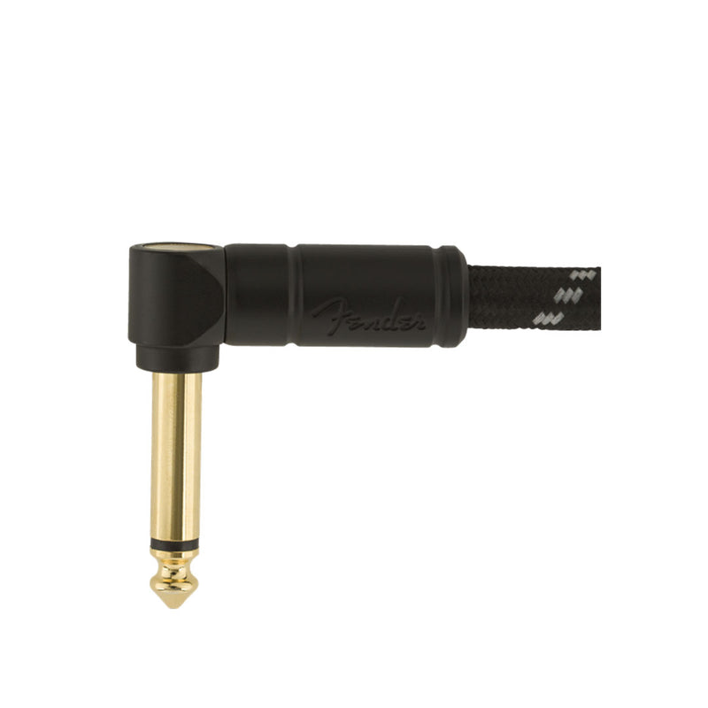 Cable Conexión Fender Deluxe de 18.6' 5.6 Mtrs Recto / Ángulo Recto - Black Tweed