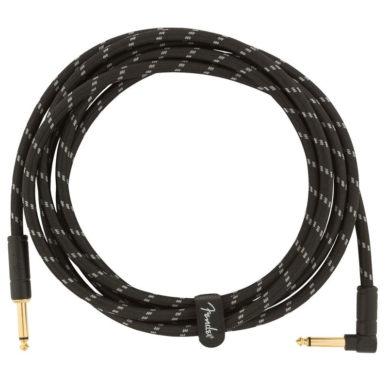 Cable Conexión Fender Deluxe Recto / Ángulo de 3 Mtrs - Black Tweed