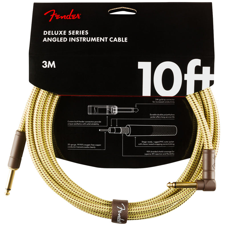 Cable Conexión Fender Deluxe 10' Angl Inst Cable Tweed - 3 Mtrs