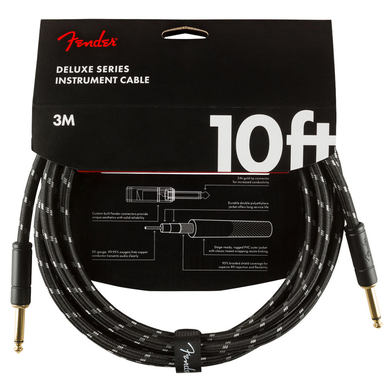 Cable Conexión Fender Deluxe de 10' 3 Mtrs - Black Tweed