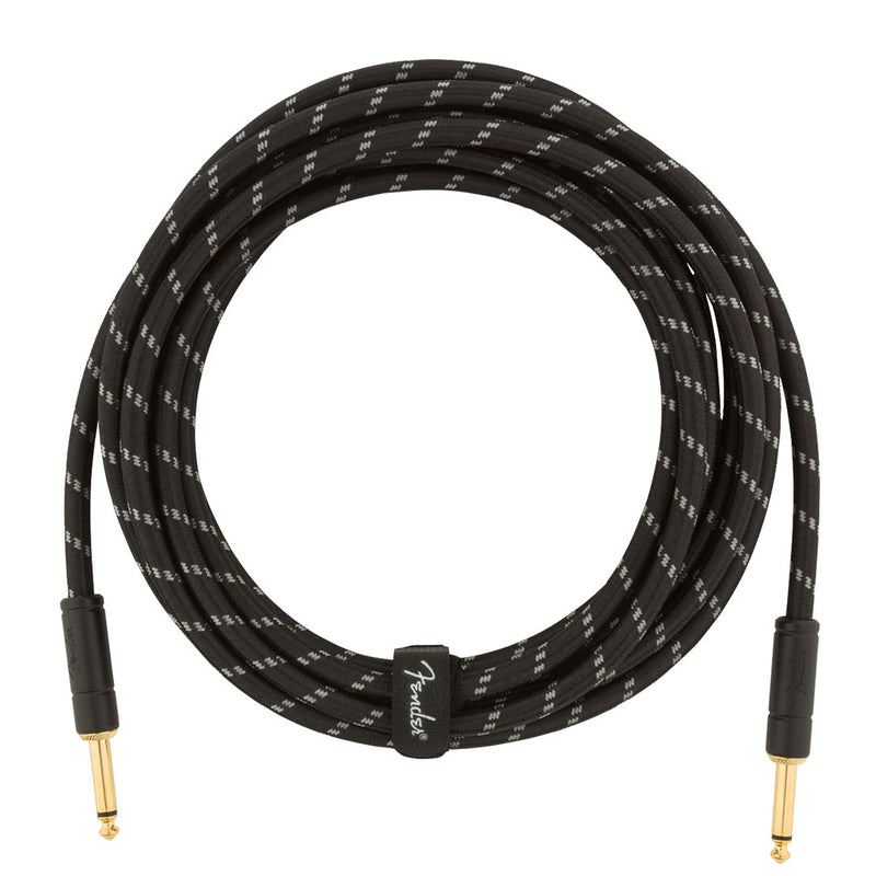 Cable Conexión Fender Deluxe de 15' 4.5 Mtrs Recto / Recto - Black Tweed