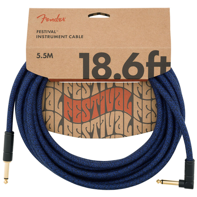 Cable Conexión Fender Festival de 18.6' 5.5 Mtrs Recto / Ángulo Recto - Blue Dream