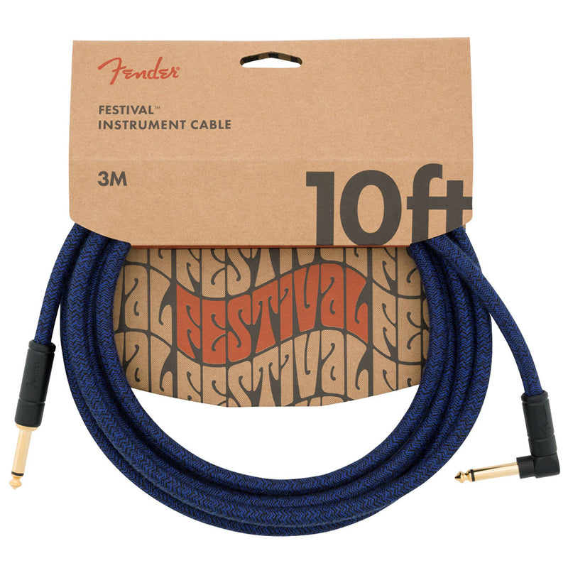 Cable Conexión Fender Festival de 10' 3 Mtrs Recto / Ángulo Recto - Blue Dream