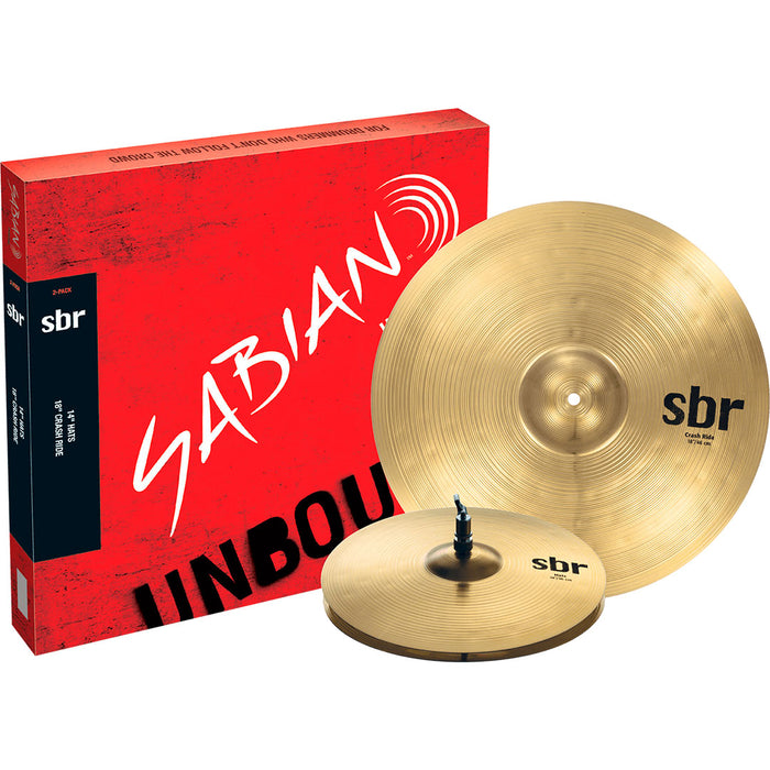 Pack de Platillos Sabian SBR SBR5002 con Hi Hat de 14" y Crash-Ride de 18"