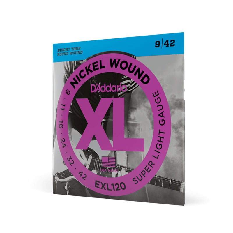Cuerdas D'Addario para Guitarra Eléctrica EXL120 Nickel Wound Calibre 0.009 - 0.042
