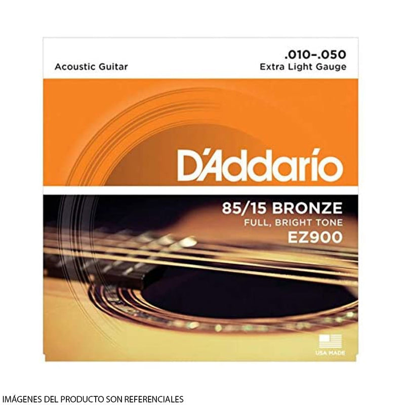 Cuerdas D'Addario para Guitarra Acústica EZ900 85/15 Bronze Calibre 0.010 - 0.050