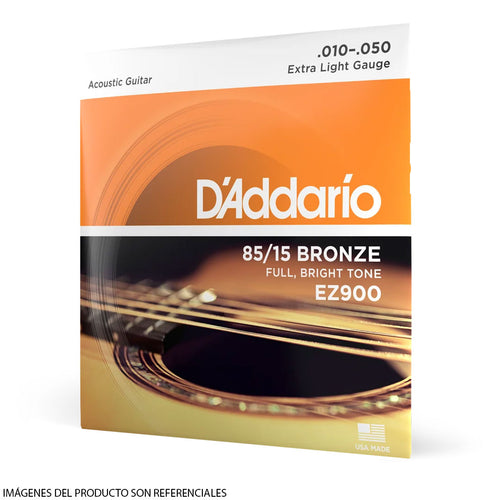 Cuerdas D'Addario para Guitarra Acústica EZ900 85/15 Bronze Calibre 0.010 - 0.050
