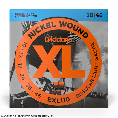 Cuerdas D'Addario para Guitarra Eléctrica EXL110 Nickel Wound Calibre 0.010 - 0.046
