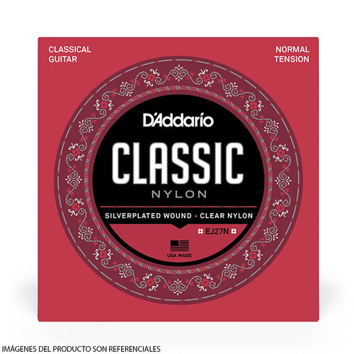 Cuerdas D'Addario para Guitarra Clasica de Nylon EJ27N Tensión Normal