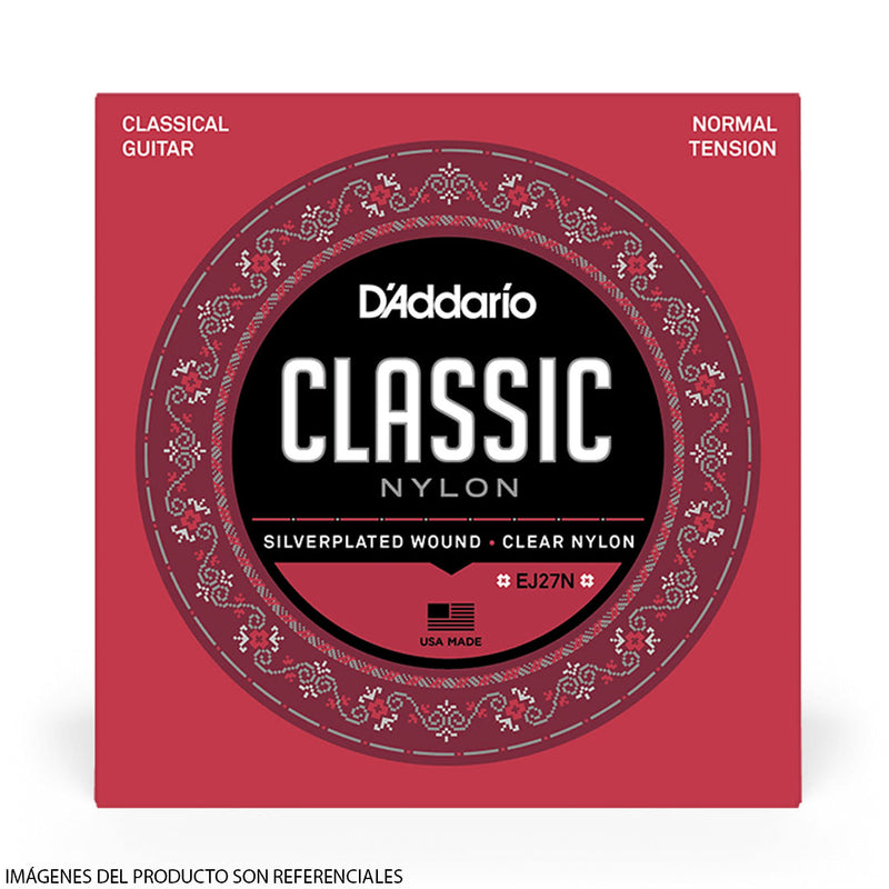 Cuerdas D'Addario para Guitarra Clasica de Nylon EJ27N Tensión Normal