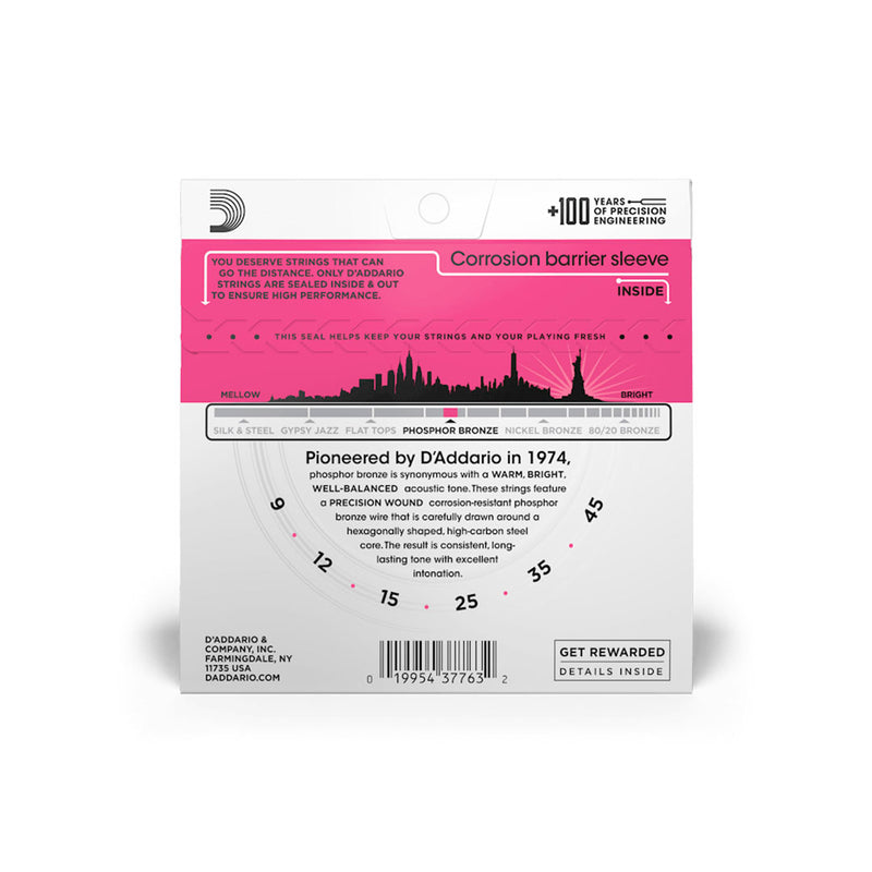 Cuerdas D'addario para Guitarra Acústica Phosphor Bronze EJ23 Calibre 0.009 - 0.045