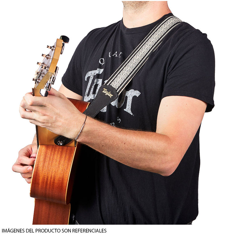 Correa para Guitarra Taylor Academy Algodón Jacquard de 2'' - Blanco/Negro (Modelo 4004-20)
