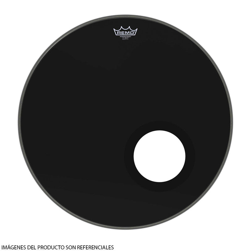 Parche Remo para Bombo Powerstroke P3 Ebony P3-1022-ES-DM de 22" con Dynamo de 5"