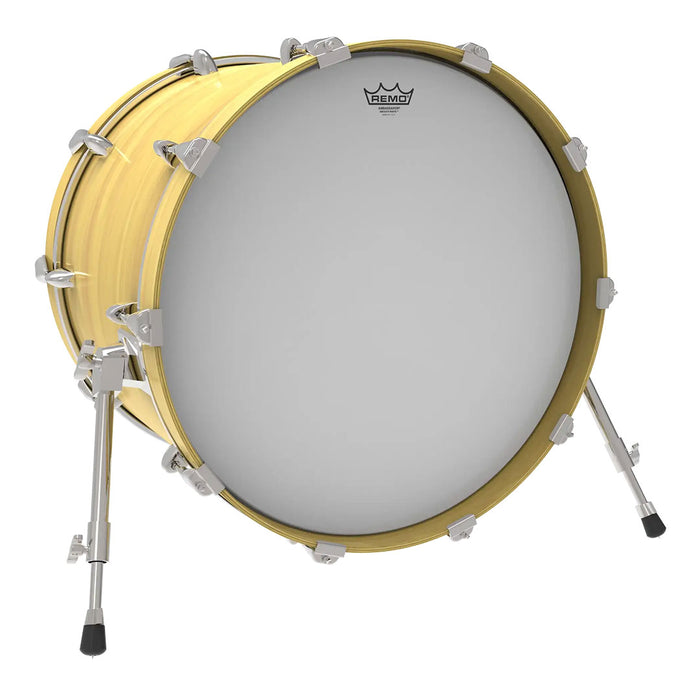 Parche de Bombo Remo Ambassador Smooth White Crimplook BR‑1226‑MP de 26" - Blanco