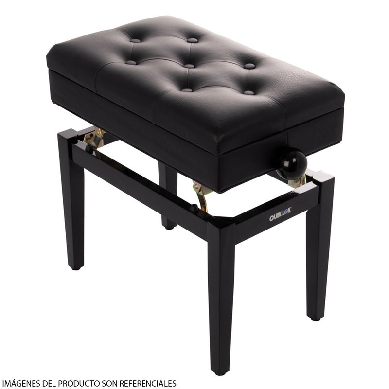 Banqueta para Piano Quik Lok PB/106 con Compartimento - Negro