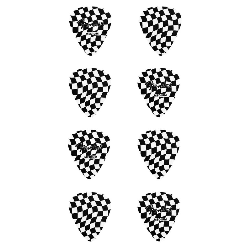 Pack de 8 Púas de Celuloide Forma 351 - Wavy Checkboard