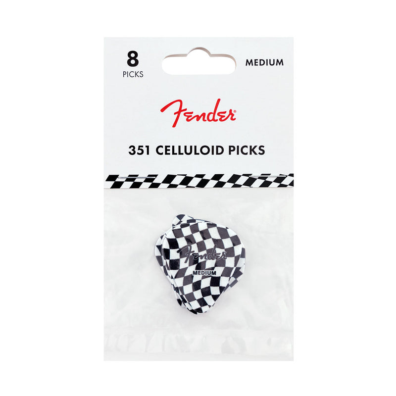 Pack de 8 Púas de Celuloide Forma 351 - Wavy Checkboard
