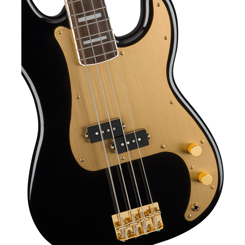 Bajo Eléctrico Squier  40th Anniversary Precision Bass® Gold Edition con mástil de Laurel - Black