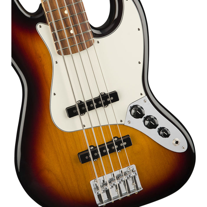 Bajo Eléctrico Fender Player Jazz Bass V de 5 cuerdas con Mastil de Pauferro - 3 Tone Sunburst