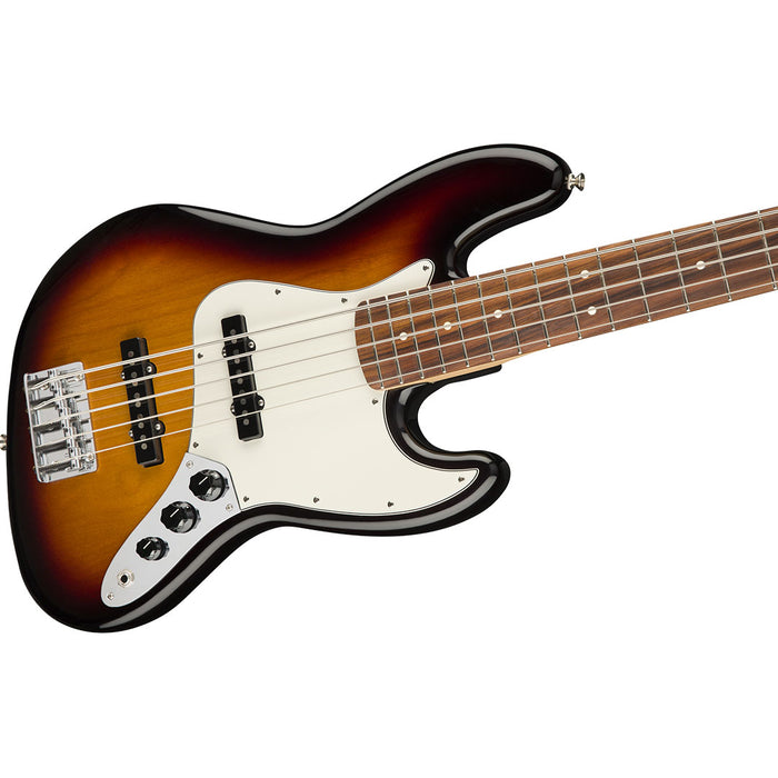 Bajo Eléctrico Fender Player Jazz Bass V de 5 cuerdas con Mastil de Pauferro - 3 Tone Sunburst