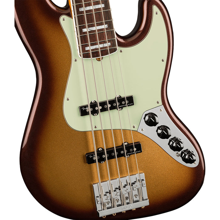 Bajo Eléctrico Fender American Ultra Jazz Bass V con mástil de palo de rosa - Mocha Burst