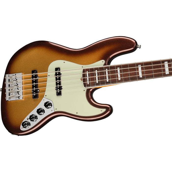 Bajo Eléctrico Fender American Ultra Jazz Bass V con mástil de palo de rosa - Mocha Burst