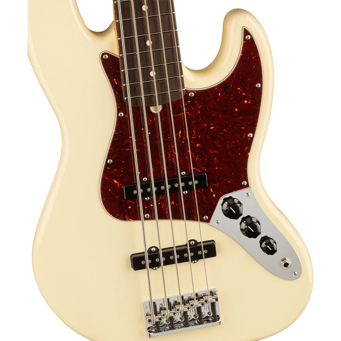 Bajo Eléctrico Fender American Professional II Jazz Bass V con mástil de palo de rosa - Olympic White