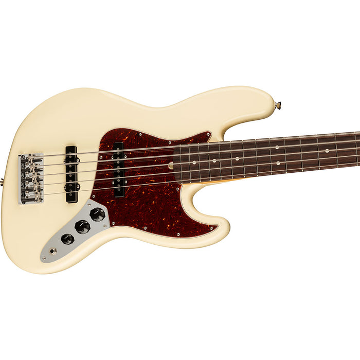 Bajo Eléctrico Fender American Professional II Jazz Bass V con mástil de palo de rosa - Olympic White