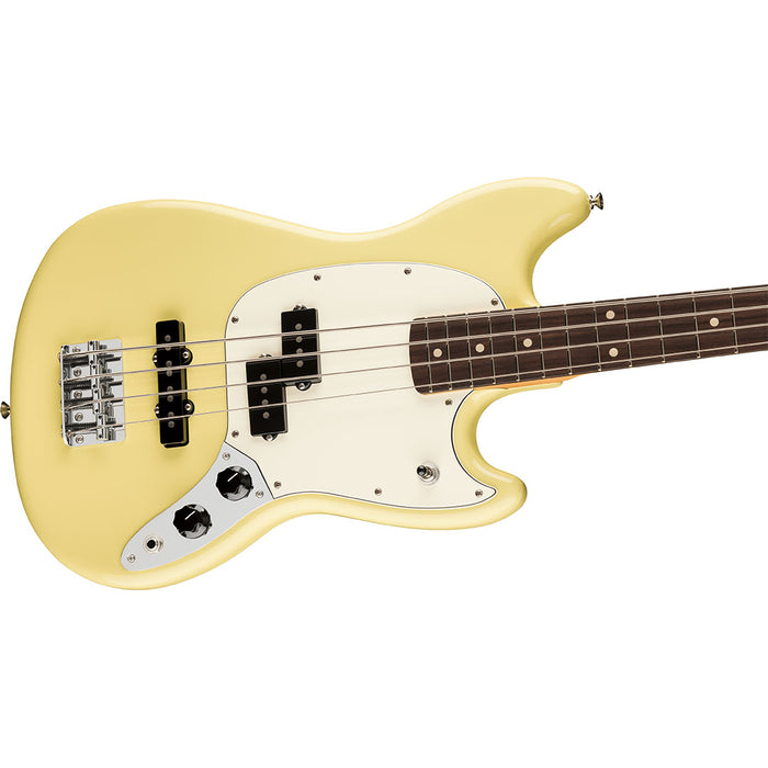 Bajo Eléctrico Fender Player II Mustang PJ Bass con mástil de Palo Rosa - Hialeah Yellow