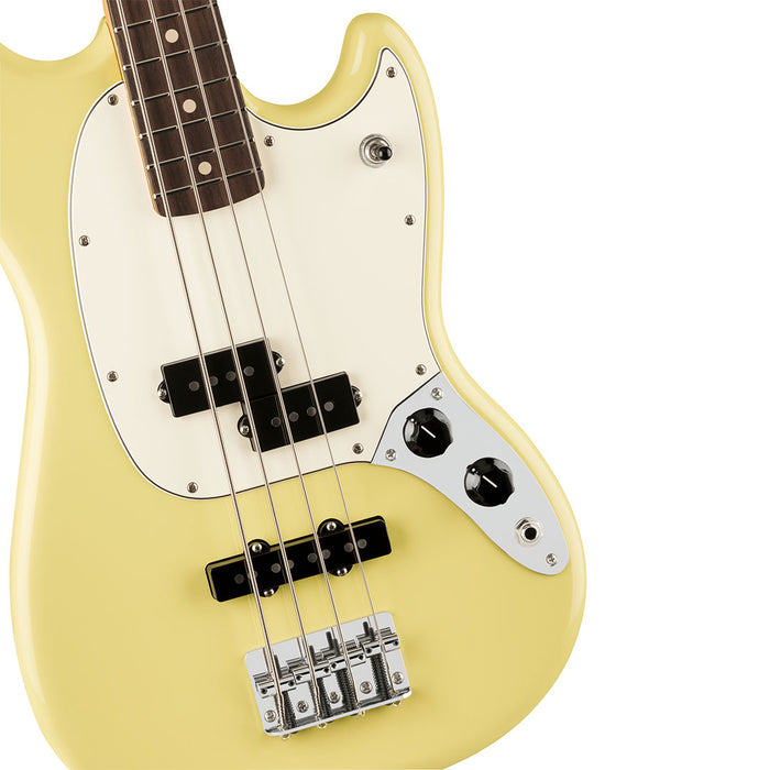 Bajo Eléctrico Fender Player II Mustang PJ Bass con mástil de Palo Rosa - Hialeah Yellow